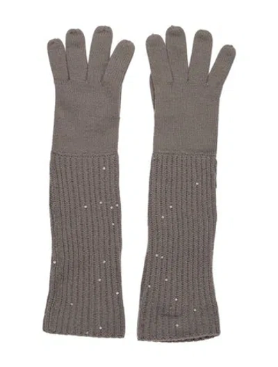 Pre-owned Loro Piana Grey Knit Gloves