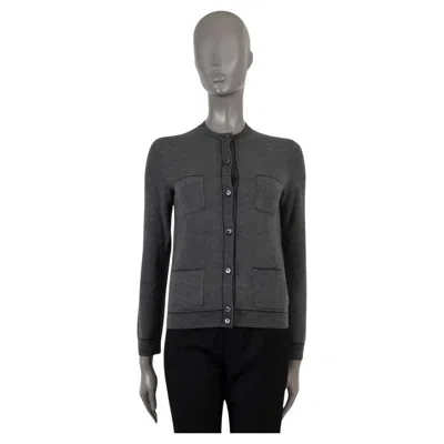 Pre-owned Loro Piana Grey Silk Blend Four Pocket Cardigan Sweater 38 Xs In Gray