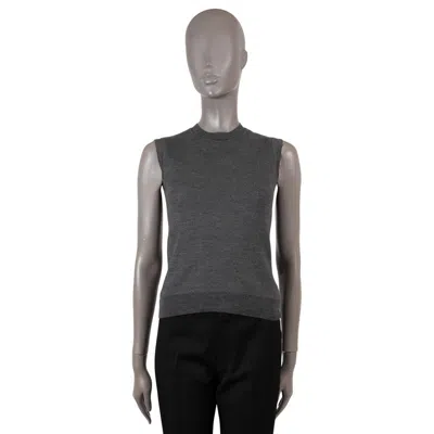 Pre-owned Loro Piana Grey Silk Blend Sweater Vest 38 Xs In Gray