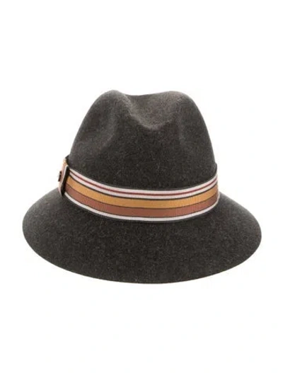 Pre-owned Loro Piana Grey Wool Fedora Hat  W/tags In Gray