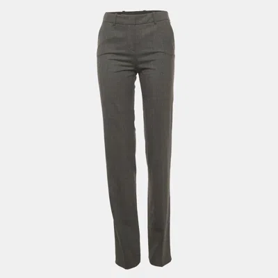 Pre-owned Loro Piana Grey Wool Trousers S In Gray