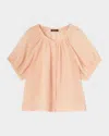 Loro Piana Gritt Ramie Voile Short-sleeve Shirt In Neutral
