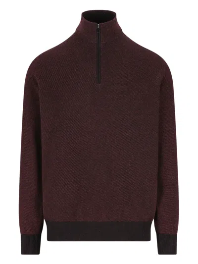 Loro Piana Half-zip Cashmere Sweater In Brown
