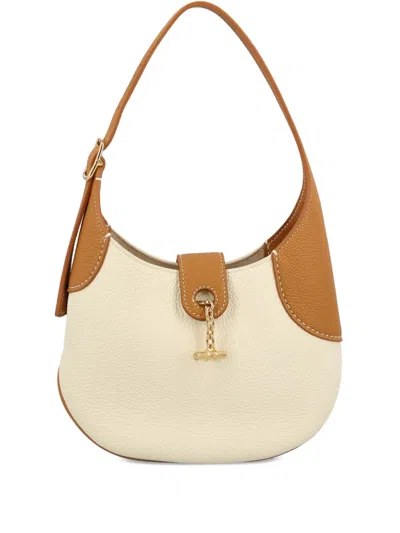 Loro Piana Hammered Calfskin Toggle-fastening Bag In Neutral