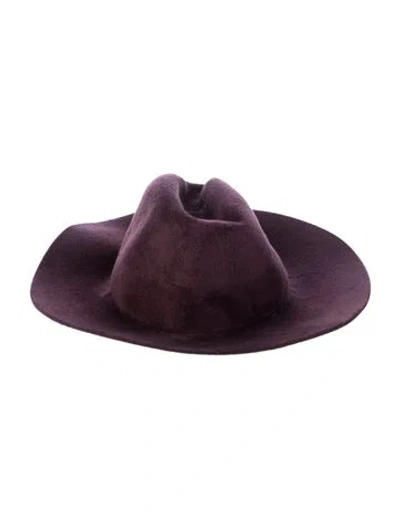 Pre-owned Loro Piana Hare Grosgrain Panama Hat In Purple