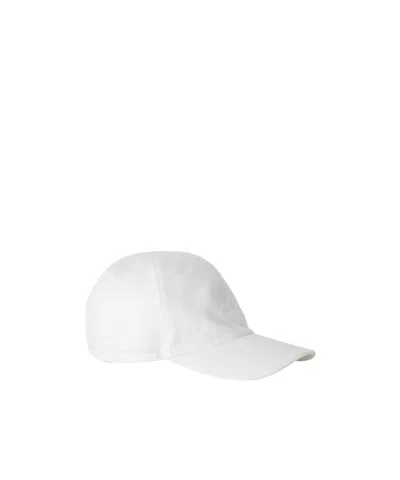 Loro Piana Hat With Front Brim In Optical White