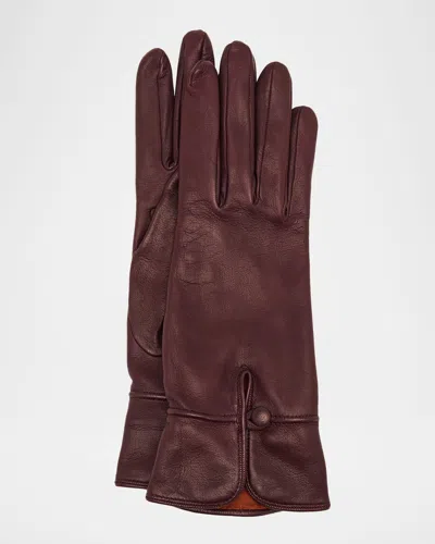 Loro Piana Helena Plonge Leather Gloves In Brown