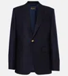 Loro Piana Hellen Wool And Cashmere Flannel Jacket In Blue