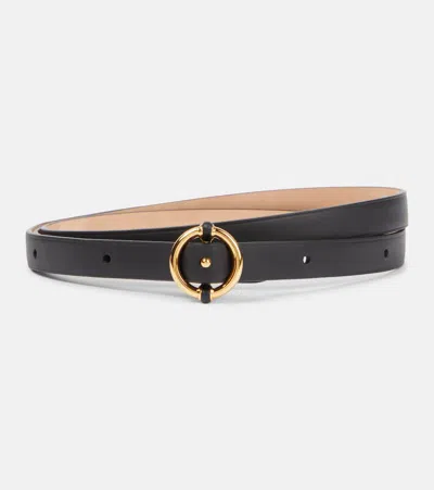 Loro Piana Helm Leather Belt In Black