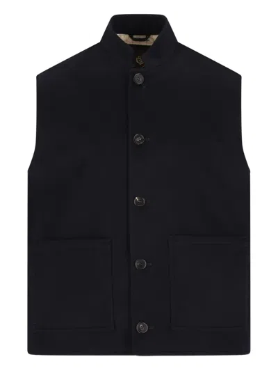 Loro Piana Henley Patch-pocket Gilet In Blue