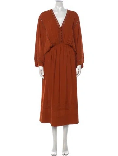 Pre-owned Loro Piana Henrietta Long Dress In Orange