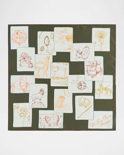 Loro Piana Heritage Silk Twill Foulard Scarf In Multi