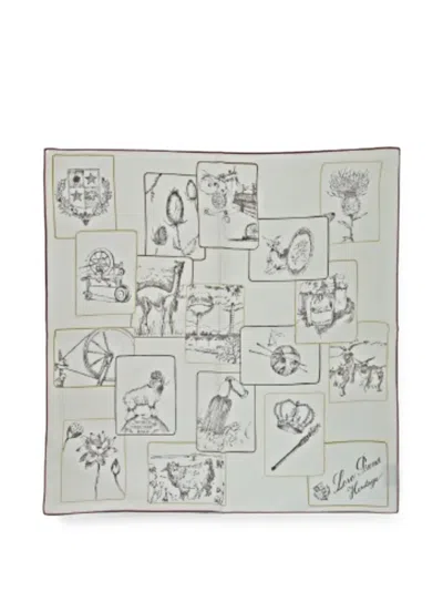 Loro Piana Heritage-print Silk Scarf In Gray