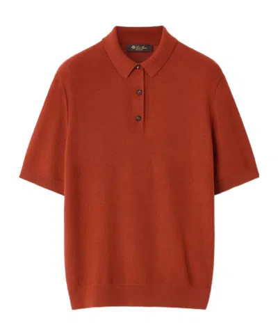 Loro Piana Hibiscus Polo Shirt In Orange