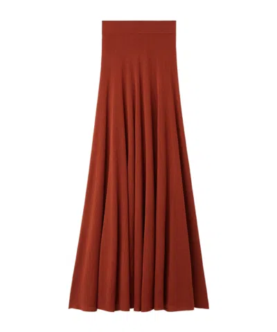 Loro Piana Hibiscus Skirt In Orange Horizon