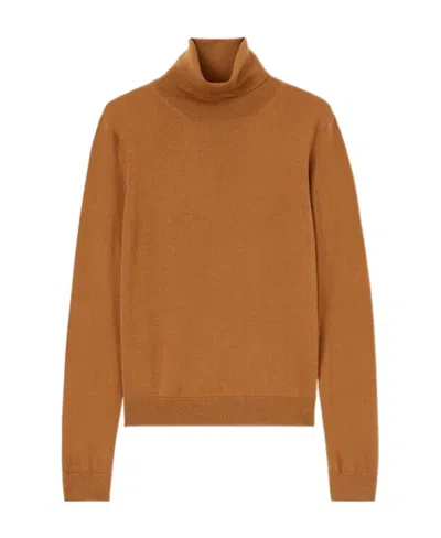 Loro Piana High Neck Knitted Sweater In Brown
