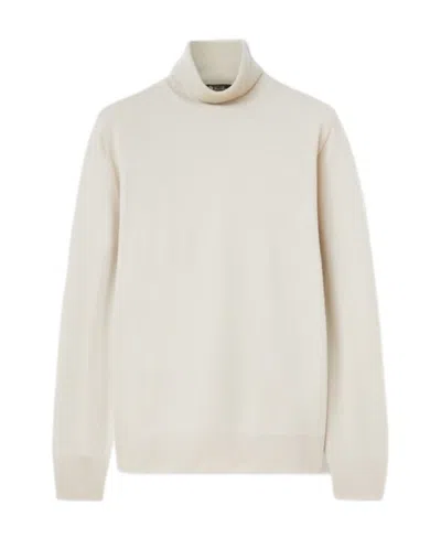 Loro Piana High-neck Long-sleeved Cashmere Sweater In White