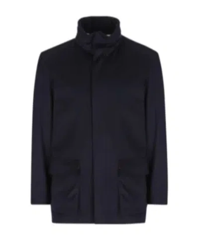 Loro Piana High-neck Long Sleeved Jacket In Black