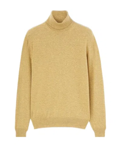 Loro Piana High-necked Cashmere Sweater In Yellow