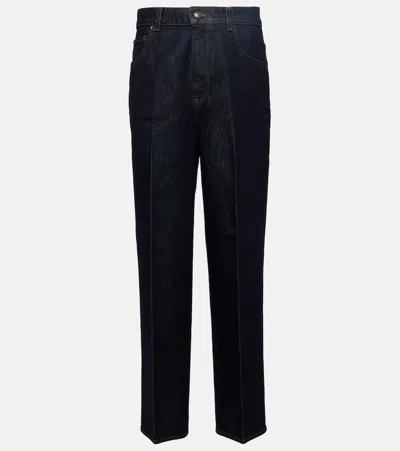 Loro Piana High-rise Cropped Straight Jeans In Blue