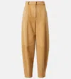 Loro Piana High-rise Suede Tapered Pants In Caramel Toffee