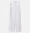 Loro Piana High-rise Wide-leg Linen Pants In Off White