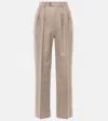 Loro Piana High-rise Wool And Cashmere Suit Pants In Beige