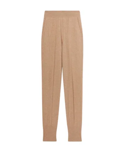Loro Piana High-waist Knitted Trousers In Nude