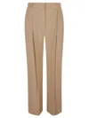 Loro Piana High-waisted Flared Trousers In Nude