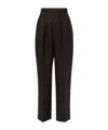 Loro Piana High-waisted Straight-leg Pants In Black