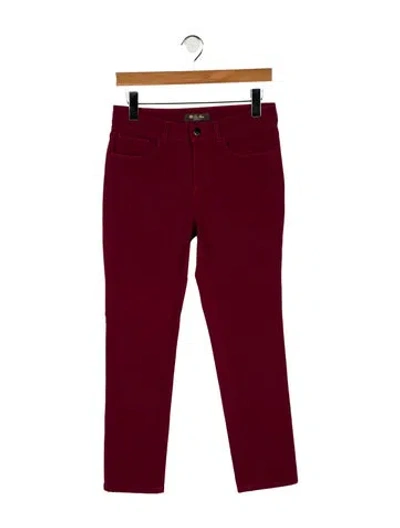 Pre-owned Loro Piana High-rise Skinny Leg Jeans In Red