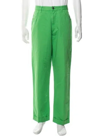Pre-owned Loro Piana High-rise Straight Leg Jeans In Green