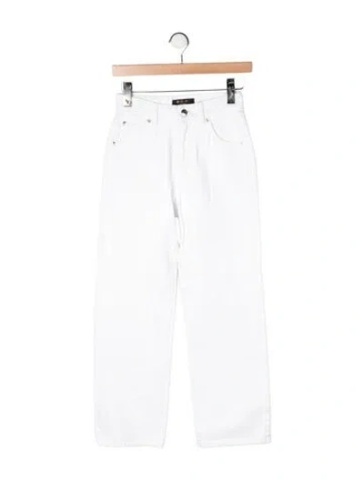 Pre-owned Loro Piana High-rise Straight Leg Jeans In White