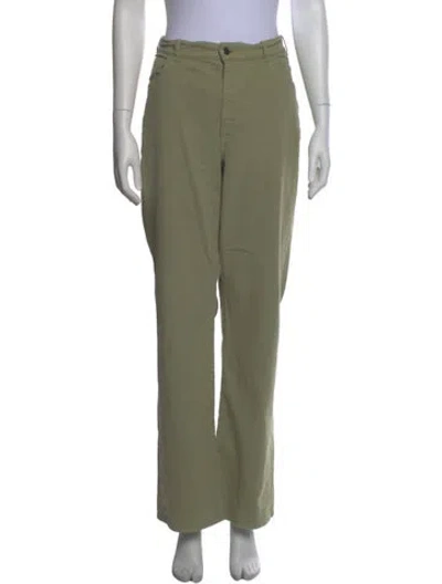 Pre-owned Loro Piana High-rise Wide Leg Jeans In Green