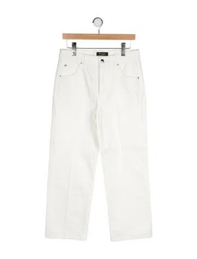 Pre-owned Loro Piana High-rise Wide Leg Jeans In White