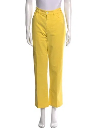 Pre-owned Loro Piana High-rise Wide Leg Jeans In Yellow