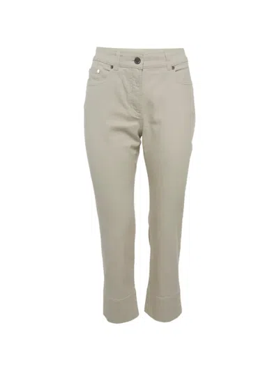 Pre-owned Loro Piana High-waist Cropped Skinny Jeans In Neutral