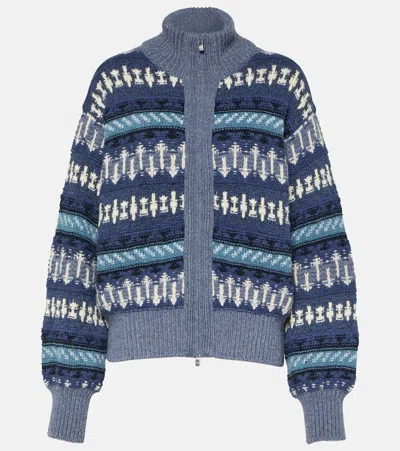 Loro Piana Holiday Noel Cashmere Bomber Jacket In Blue