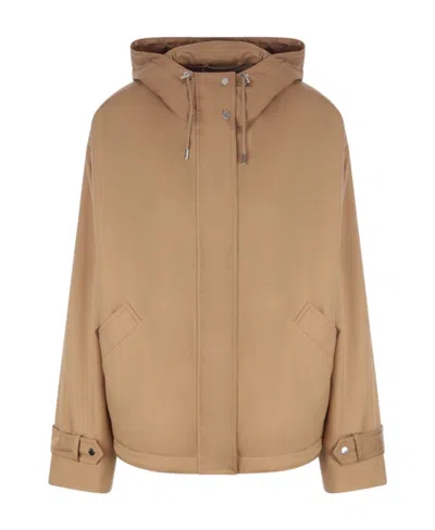 Loro Piana Hooded Jacket In Caramel Color