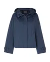 Loro Piana Shell Hooded Jacket In Navy Blue