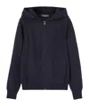 Loro Piana Hooded Zip Cardigan In Blue