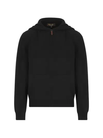 Loro Piana Hooded Zip-fastening Cardigan In Black