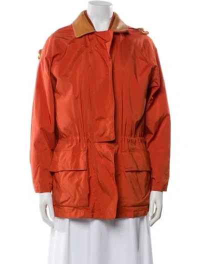 Pre-owned Loro Piana Horsey 1992 Faux Fur Coat In Orange
