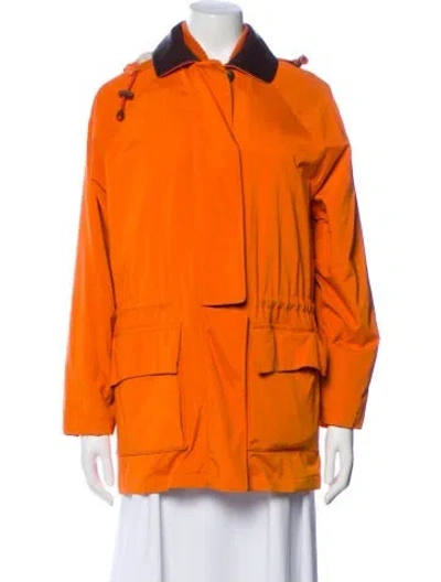 Pre-owned Loro Piana Horsey Twenty K Nylon Utility Jacket In Orange