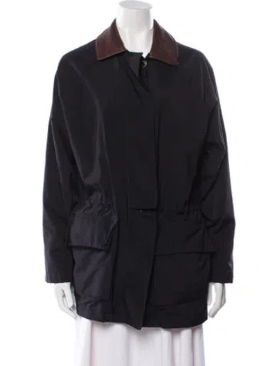 Pre-owned Loro Piana Horsey Twenty K Storm System Nylon Parka In Black