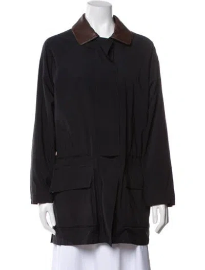 Pre-owned Loro Piana Horsey Twenty K Storm System Nylon Utility Jacket In Black