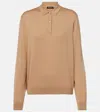 Loro Piana Ice Wish Cotton Polo Sweater In Brown