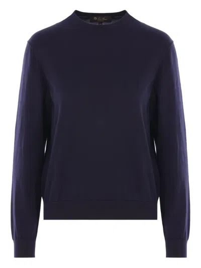 Loro Piana Ice Wish Cotton Sweater In Blue
