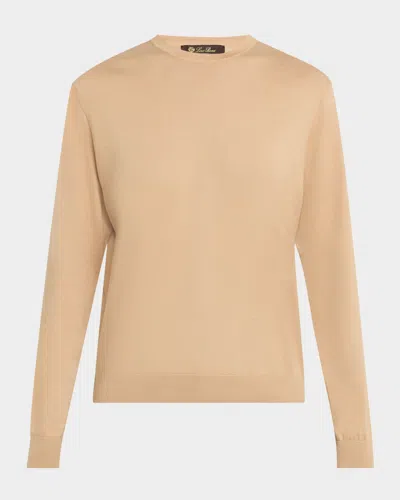 Loro Piana Ice Wish Crewneck Cotton Sweater In D0rb Shoreline