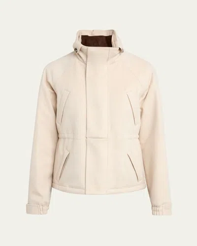 Loro Piana Icer Mini Strom Cashmere Parka Jacket In A193 Natural Melange